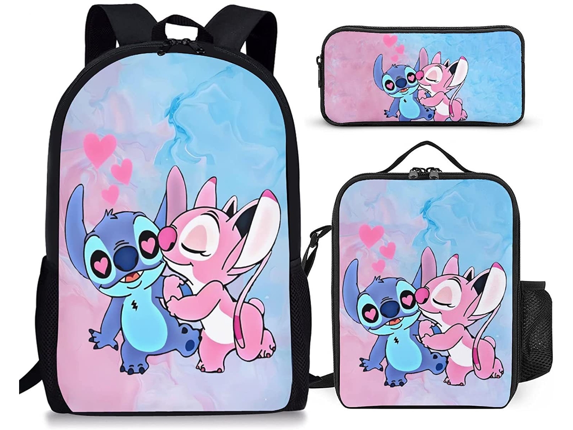 Conjunto Escolar 3 Peças, Modelo Novo, Estampa De Desenho Animado Com Mochila