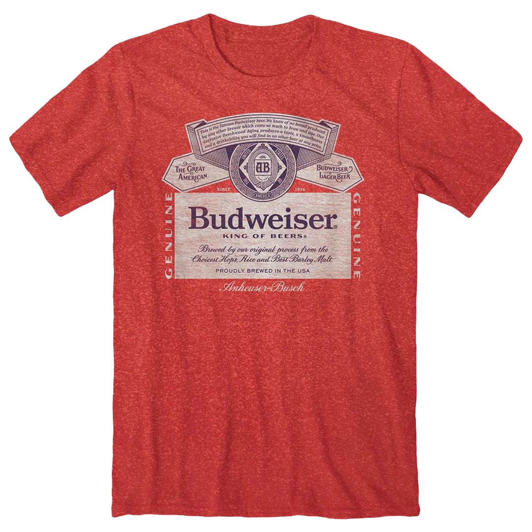 Budweiser Label T-shirt Unisex Rockinstone Size:s