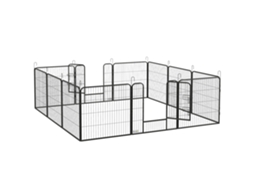 Cercadinho modular para animais, porta trancável, 80x80cm, cinza
