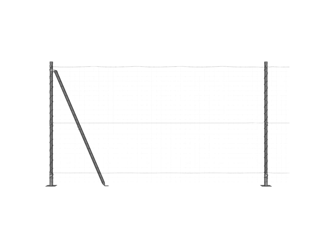 Poste De Cerca 7 Pcs Cinzeto Aço
