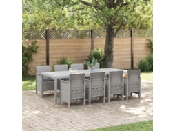 Vidaxl Conjunto De Jantar Para Jardim 9 Unid. Branco Polipropileno