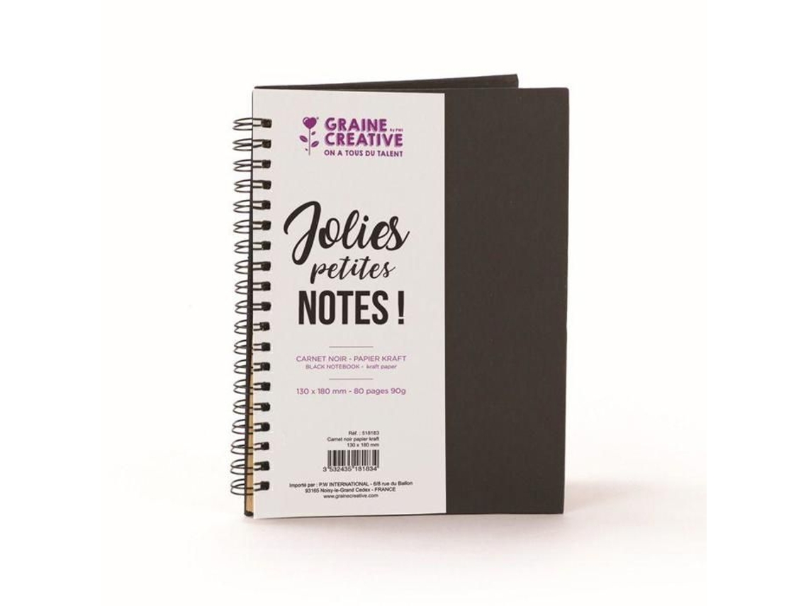 Caderno Espiral Preto, Papel Kraft, 18 X 13 Cm Preto BRILVIBERA