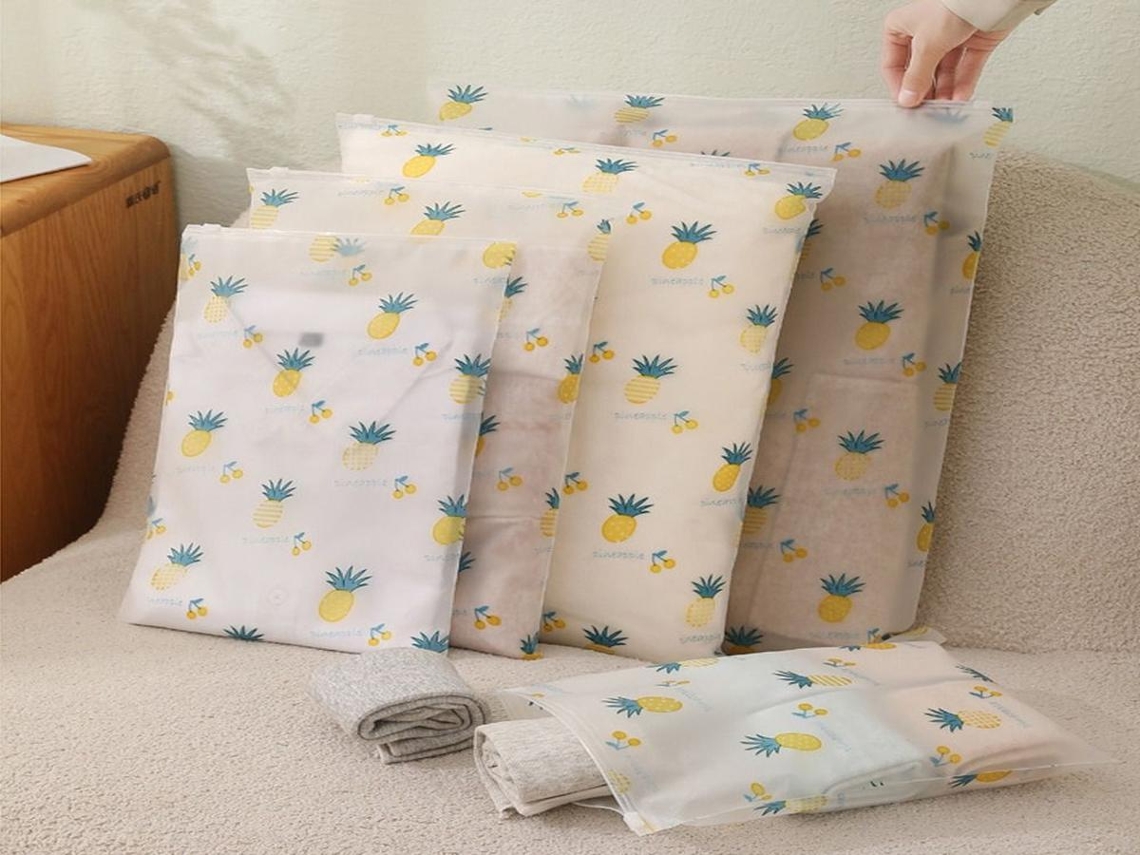 Bolsa Organizadora Lurelia 5 Un. Para Roupas E Guarda-roupa, Pe, Reutilizável E Hermético Roupa De Cama