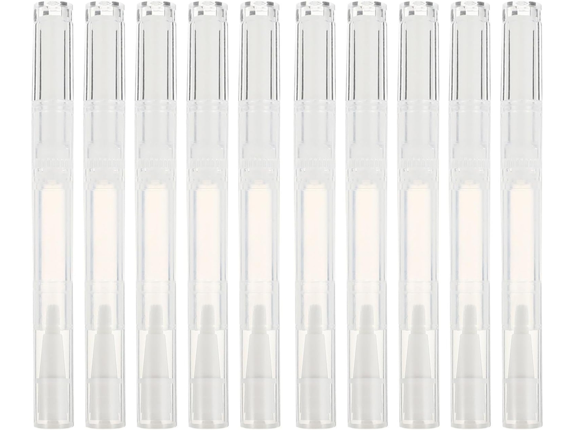 Conjunto De Canetas Transparentes Vazias De 3 Ml, Fáceis De Usar, Com Pincel De Plástico Branco.