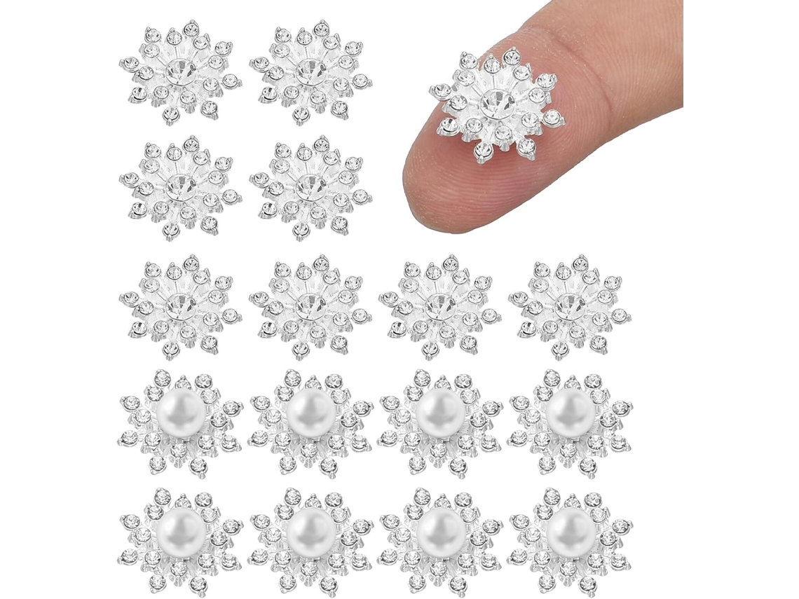 20 Peças Flocos Sintéticos Prateados Decoração Natalina Acessórios Exclusivos Mesmo Acabamento Resistente GOKOCO