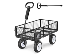 Carrinho de Jardim VEVOR Resistente de Aço com Pneus Cor Preta (408,2 kg)