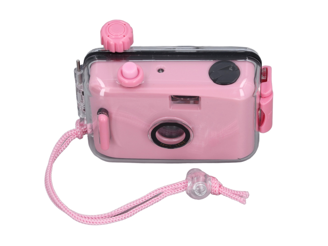 35mm Reusable Film Camera With Waterproof Case For Snorkeling With Shutter Speed 1/100s F/9 28mm Lens Light Pink LAXISCREED