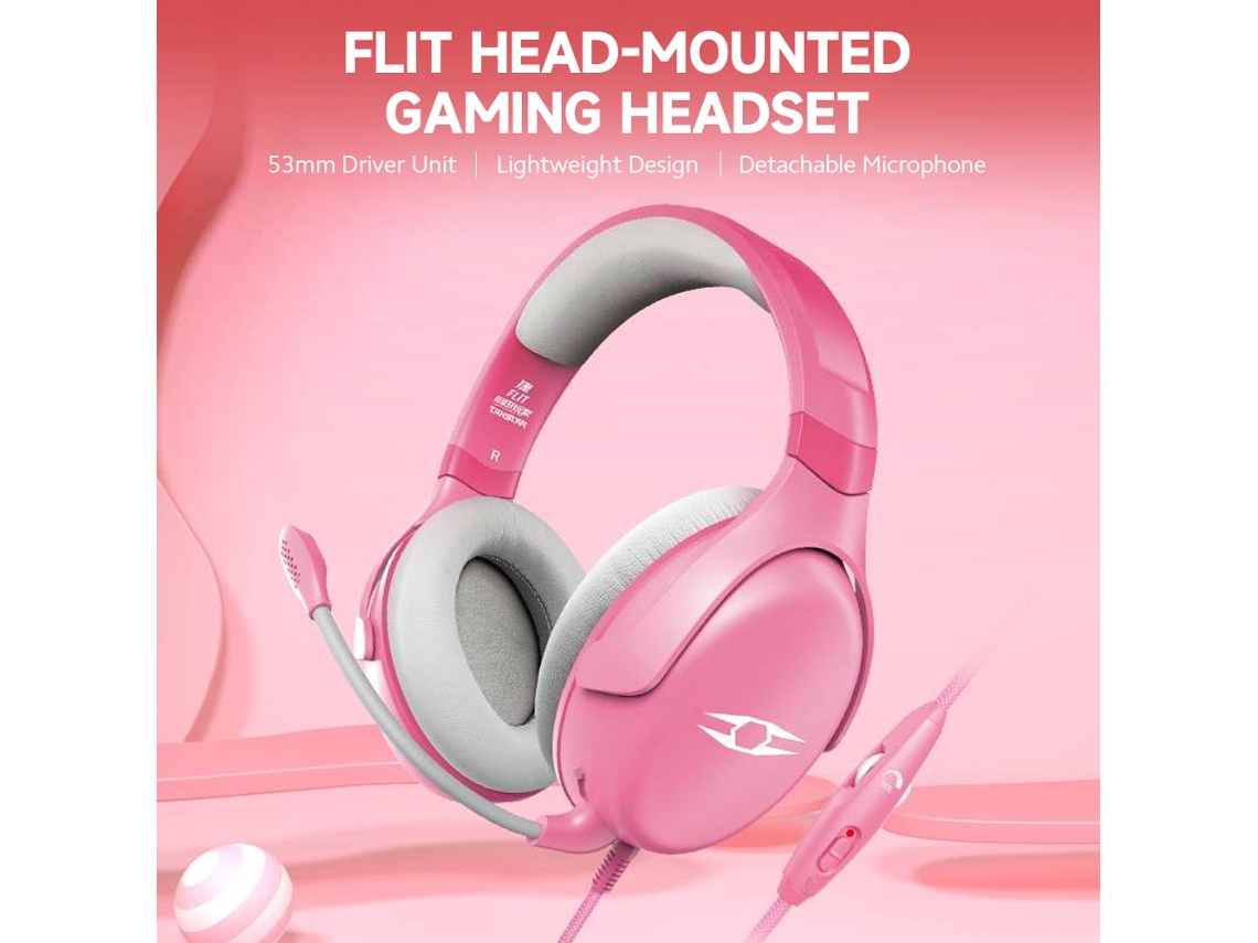 Fone LAXISCREED Gamer Rosa 53mm