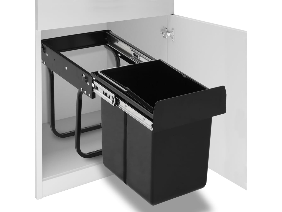 Vidaxl Balde Do Lixo De Encastre No Armário Cozinha Fecho Suave 20 L