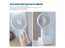 Ventilador Portátil Usb 3 Níveis Vento Forte Base Viagem