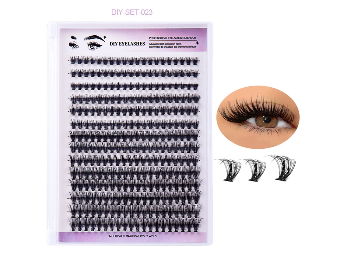 Kit De Pestañas Individuales Diy Para Maquillaje De Ojos Natural Con 280 Racimos Longitudes 8-16mm Curva D Ligero Y Fácil De Usar