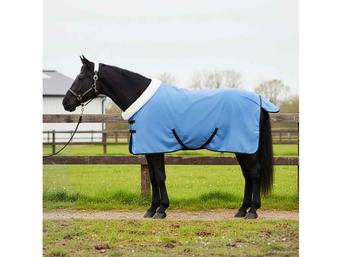 Vidaxl Cobertor De Cavalo Aqua Completo 105 Cm Fleece Polar