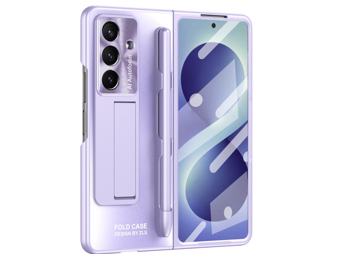 Capa Para Samsung Galaxy Z Fold7, Com Suporte E Película - Compatible - Roxo - Eifson