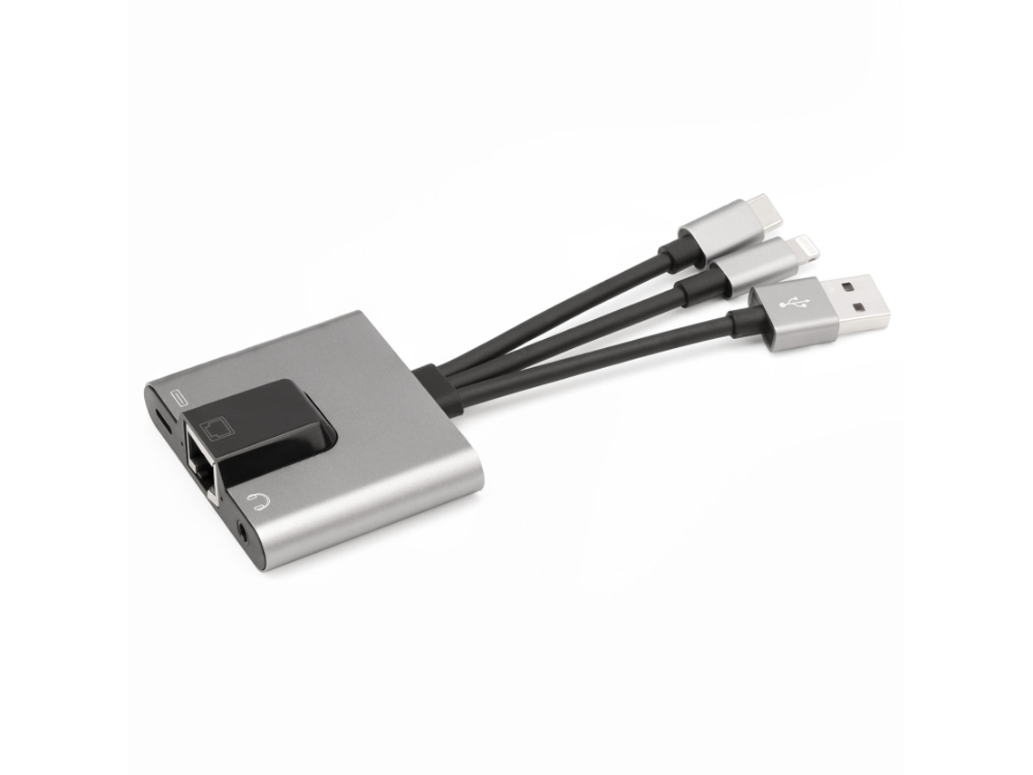 3 em 1 8 pinos tipo c carregamento usb para 8 pinos porta ethernet conversor multifuncional XIAOMOYU