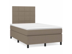 Cama Box Spring Colchão/led 120x190cm Tecido Cinza-acastanhado