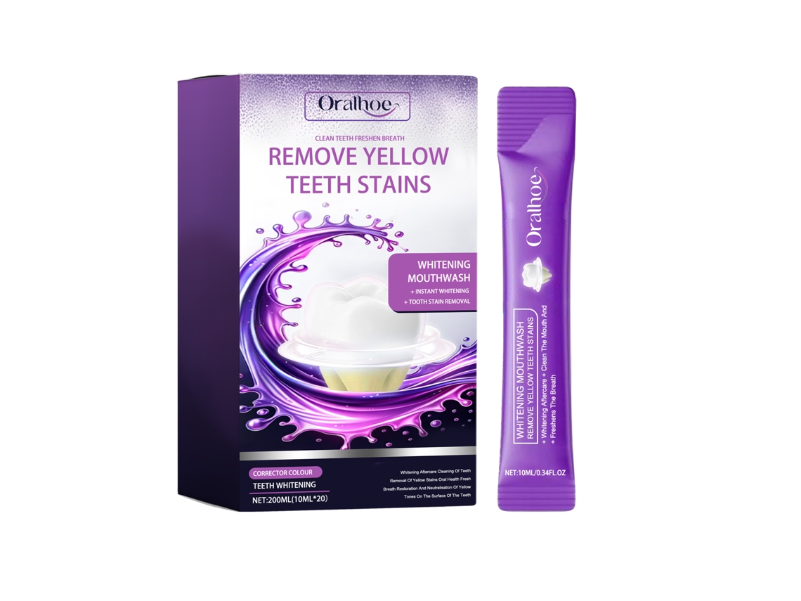 Enxaguante Bucal Roxo de Clareamento para Dentes Brancos LAXISCREED