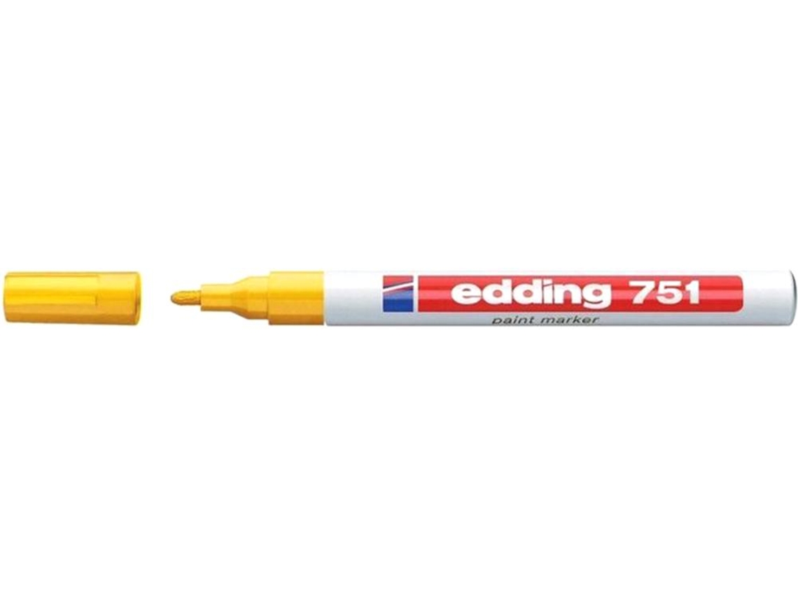Marcador Edding Tinta Permanente 1-2mm Amarelo 751-005