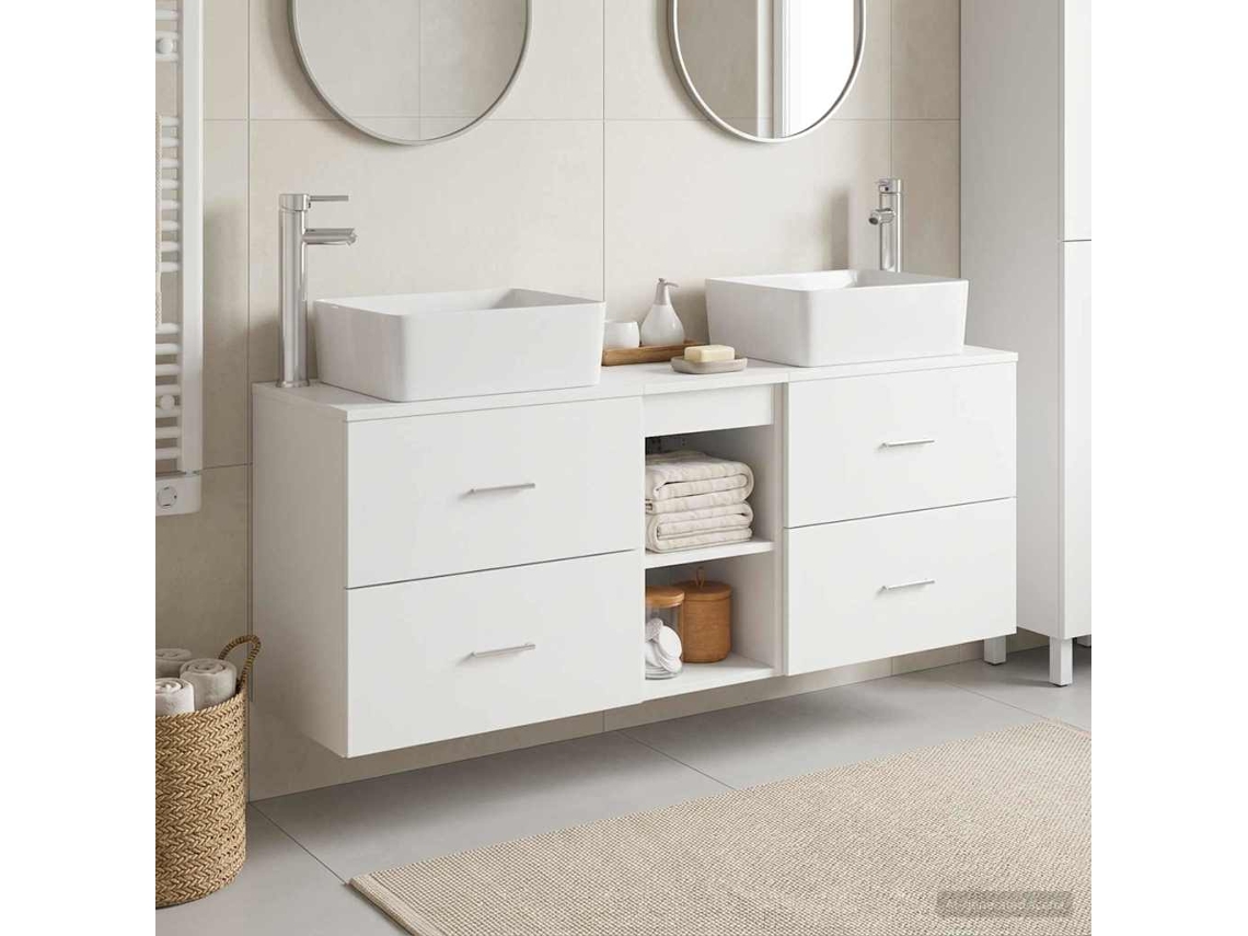Vidaxl Conjunto De Armários Para Banheiro 3 Unid. Branco