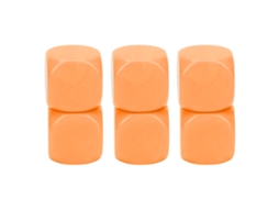 Conjunto De 6 Dados Grandes De Plástico Com Cantos Arredondados À Prova D'água Para Festas E Jogos Laranja