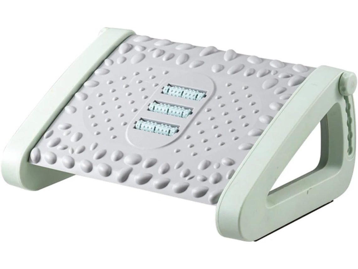 Apoio Pés Escritório Ajustável Rodízios Almofada Massagem Multicolorida Gam (verde), 43x32cm 32cm