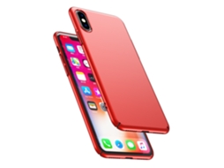 Capa Rígida Fosca Para Iphone 17 Pro Com Furo Grande, Vermelha, Proteção Total.