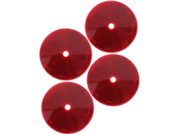 Refletores Redondos De Plástico Vermelho Hemoton Para Montagem, Pacote Com 4 Unidades, Duráveis, Com Furo Central