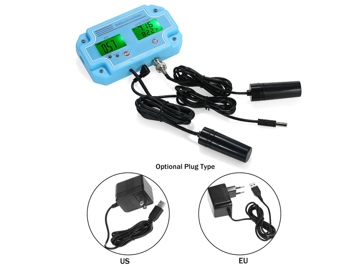 Medidor 3 em 1 Ph, Ec e Temp Profissional com Tela LCD S/MARCA