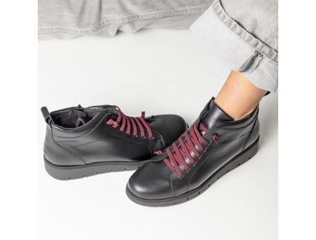 Botins De Mulher Marila Shoes Nucia Pele Vermelho (37)