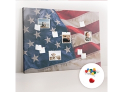 Painel De Cortiça Para Parede Bandeira Americana Para O Corredor Espelharte (140x100 Cm)