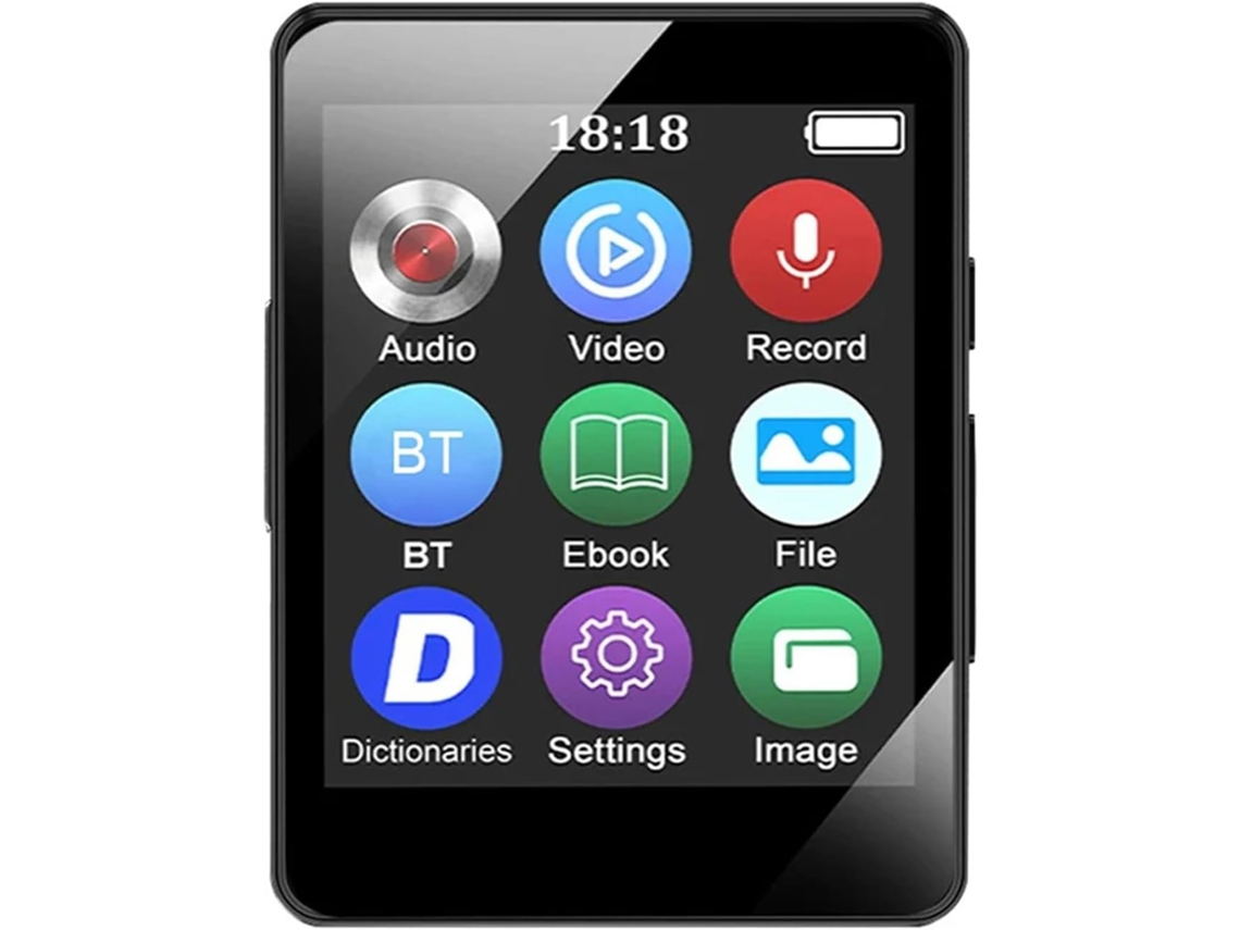 Reprodutor de MP3/MP4 com Bluetooth, tela, leitores de e-books, som Hi-Fi completo para reprodução fácil com áudio sem perdas, 64g