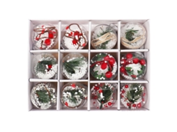 Conjunto de 12 Bolas de Plástico Reutilizáveis para Decorações de Natal LAXISCREED