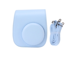 Instant Camera Bag Pu Leather Instant Camera Bag Adjustable Strap Instant Camera Case For Traveling Camping Blue LAXISCREED