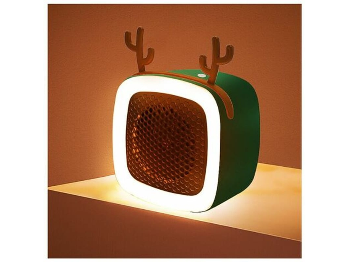 Aquecedor Elétrico Para Ambientes Pequenos, Silencioso (verde Com Luz), 11-20m², 36db, Proteção Antisobreaquecimento