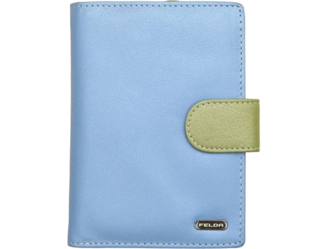 Carteira de Senhora FELDA 16-105 Sky Metallic Multi para 23 Cartões - Azul Clara