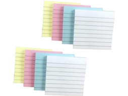 Conjunto De 10 Blocos De Notas Adesivas, Pautadas E Coloridas, Ideais Para Escritório Gokoco