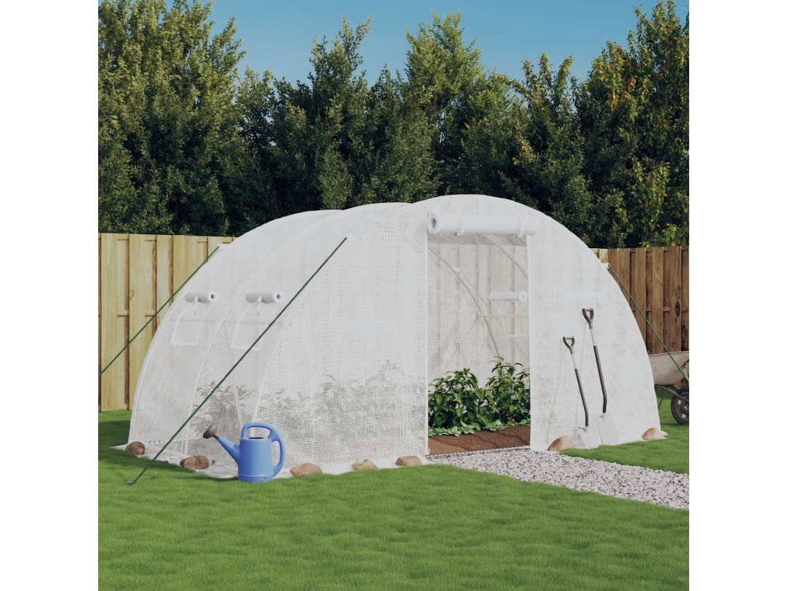 Vidaxl Estufa Com Estrutura De Aço 8 M² 4x2x2 M Branco