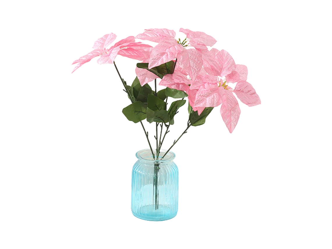 Laxiscreed Ramos De Natal Com Poinsettia Artificial Rosa Para Decorações Festivas