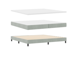 Conjunto 1 Cama Box Vidaxl Cinzento-claro Veludo (200 X 200 Cm)