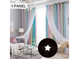 Cortinas Blackout Estrelas Duas Camadas para Quarto Infantil Menina Rosa 53x85 polegadas | S/MARCA