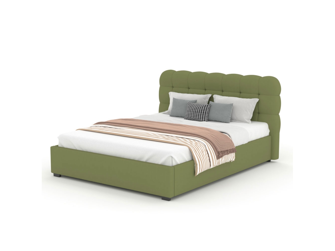 Dallas Cama De Nuvem Com Caixa De Armazenamento 140x190cm Em Veludo Verde Concept U
