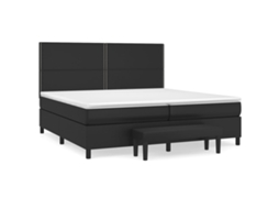 Box Spring Bed, Box Spring Beds Vidaxl Preto Couro Artificial (200 X 200 Cm)