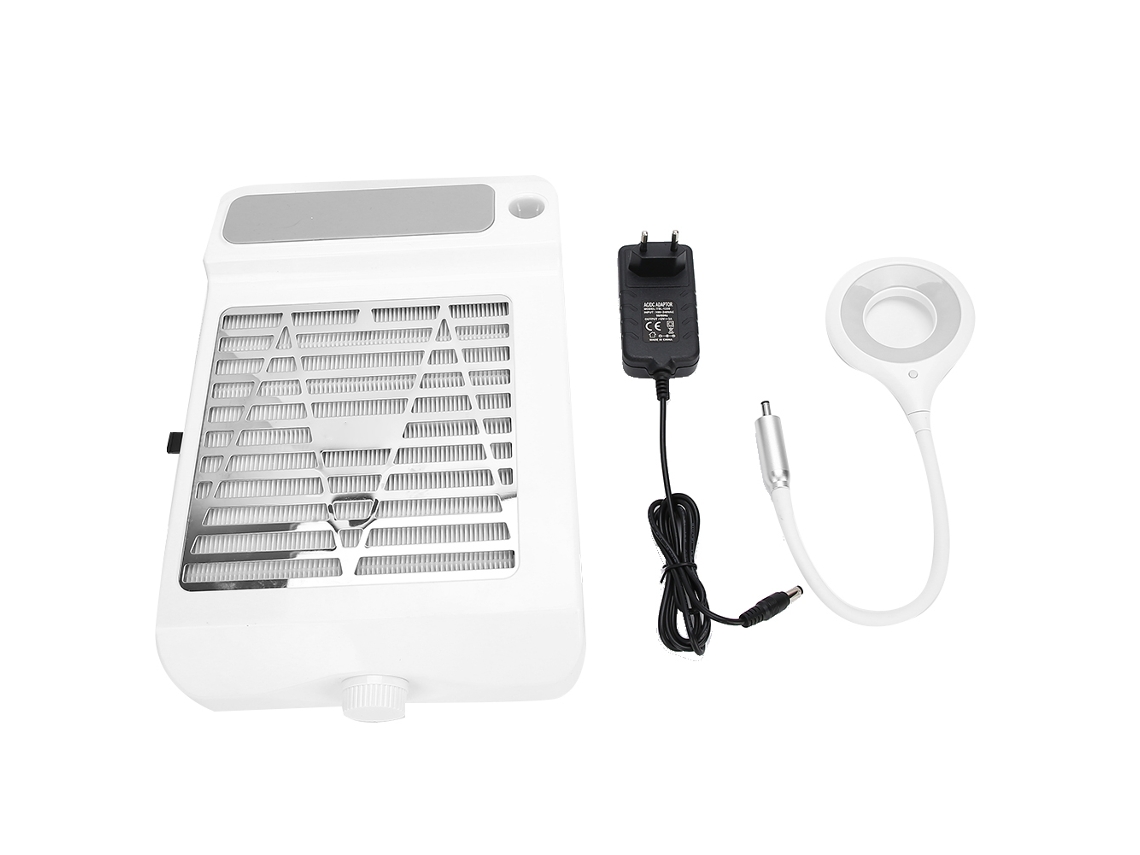 Recolector De Polvo De Unhas 60w Ventilador Aspirador Luz Arte De Unhas Almofada Mão Tomacorrente Eu 110~240v