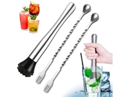 Coqueteleira De Aço Inoxidável De 30 Cm, Pacote Com 3 Unidades, Equipamento Profissional De Bar Para Misturar Bebidas E Preparar Drinks Longos