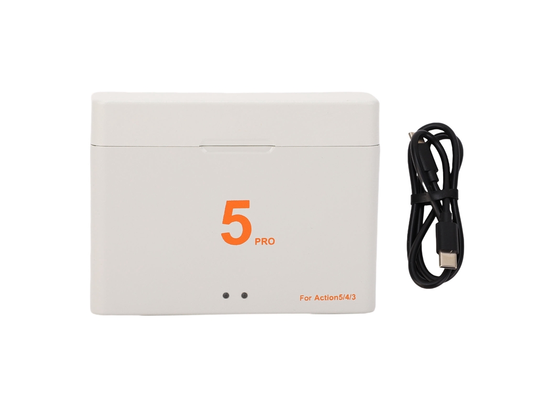 Dual Batteries Charger Fast Led Indicator Light Battery Charging Hub With Type C Cable For Action 4 Action 3 Action 5 LAXISCREED