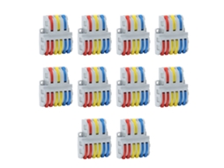 Terminal Block Conector Rápido Com Alavanca, 10 Unidades, 6 Em 3, 250v 32a, Acessório Elétrico Para Fiação.