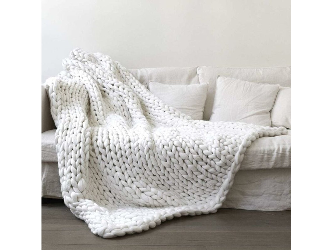 Cobertor De Malha Grossa, Grande, Cobertor De Malha, Cobertor De Bebê, Lã, Feito À Mão, Animal De Estimação, Cama, Cadeira, Sofá,-aquaforge