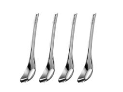 4 Facas Prata Aço Inox 14,6x2,6x1,1cm E 17,5x3,3x1,3cm