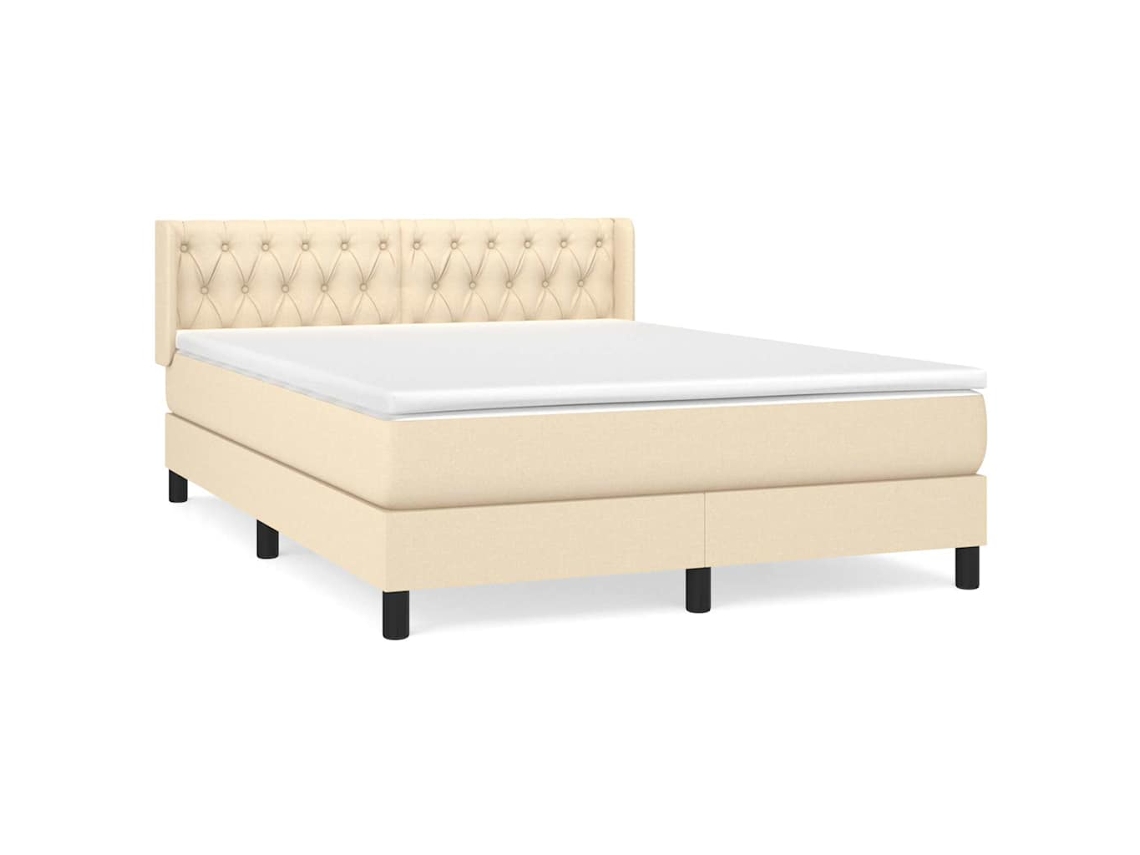 Box Spring Bed, Box Spring Beds Vidaxl Creme Tecido (140 X 190 Cm)
