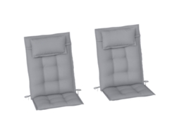 Conjunto De 2 Almofadas Para Espreguiçadeiras, Almofada Repelente A Água Para Espreguiçadeiras De Jardim 50x116x5 Cm, Cinza Claro-pt