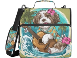 Pasta organizadora Havaiana verde com zíper, alça de ombro e alça transversal, estampa Havaiano, várias opções de bolsas de 3,8 cm.
